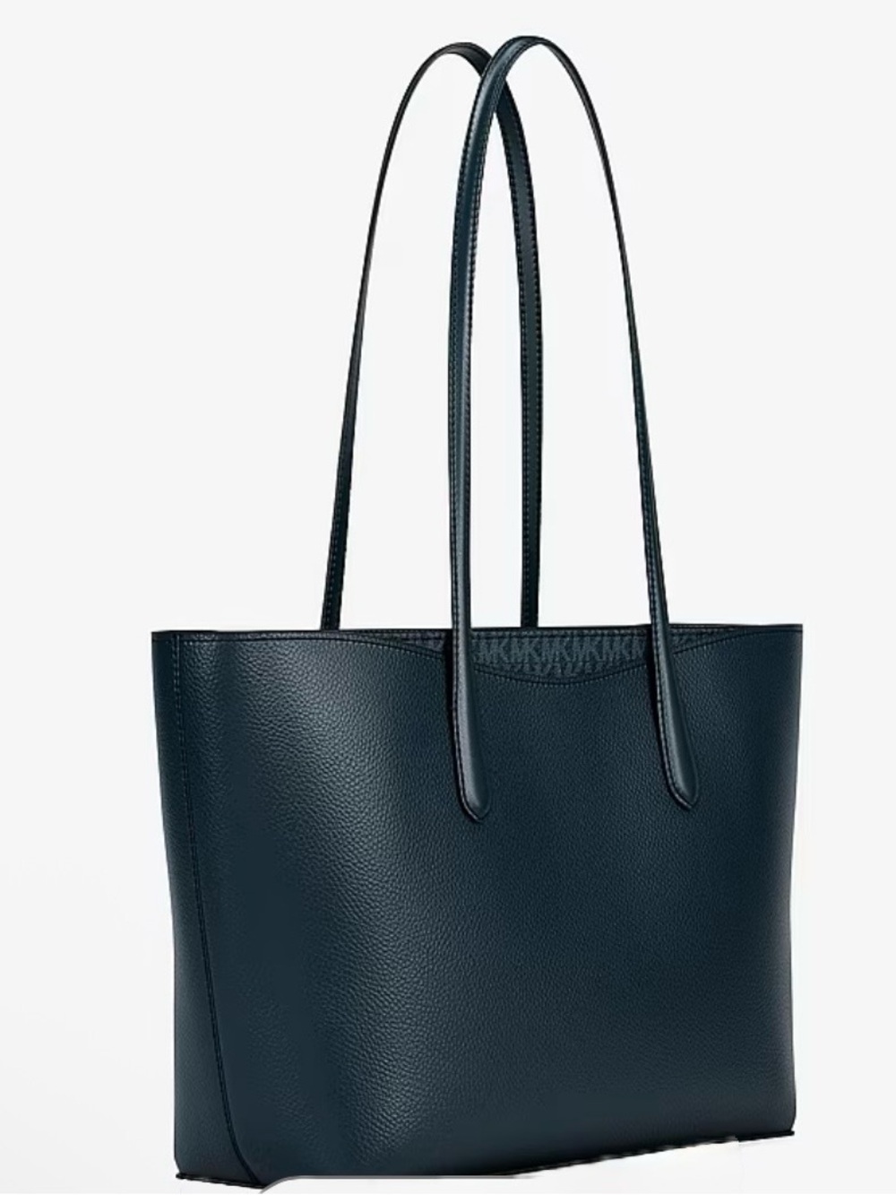 Michael Kors Arden Large Pebbled Leather Tote Bag Admiral Navy Blue - Picture 3 of 16